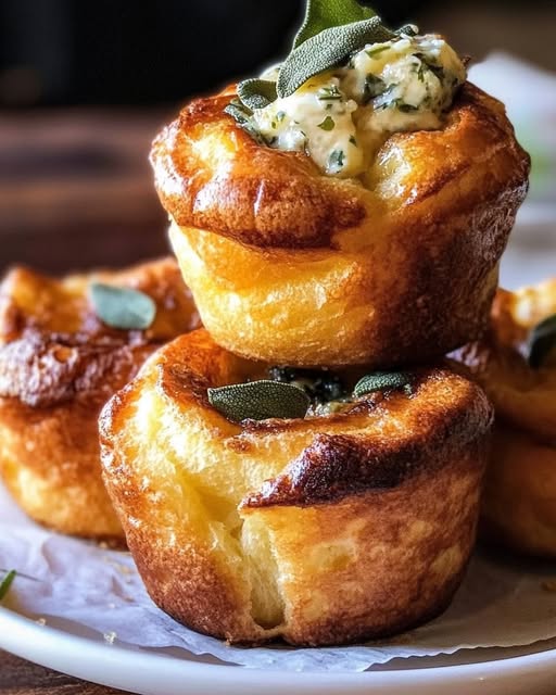 Parmesan Sage Popovers with Garlic Sage Butter 1