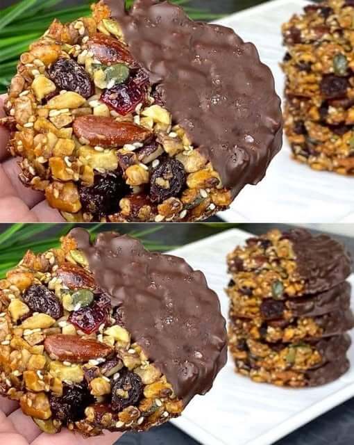 Chocolate Dipped Nut and Seed Cookies Recipe 1
