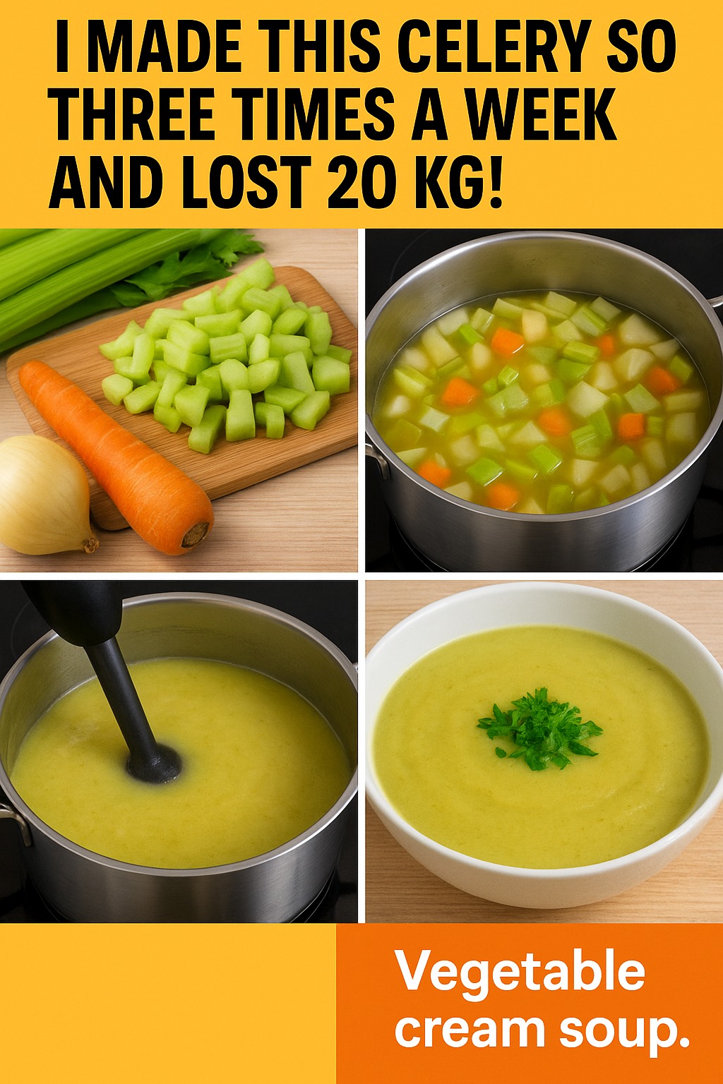 I made this celery soup three times a week and lost 20 kg Vegetable cream soup. 1