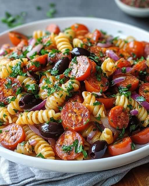 Portuguese-Style Chorizo Pasta Salad 1