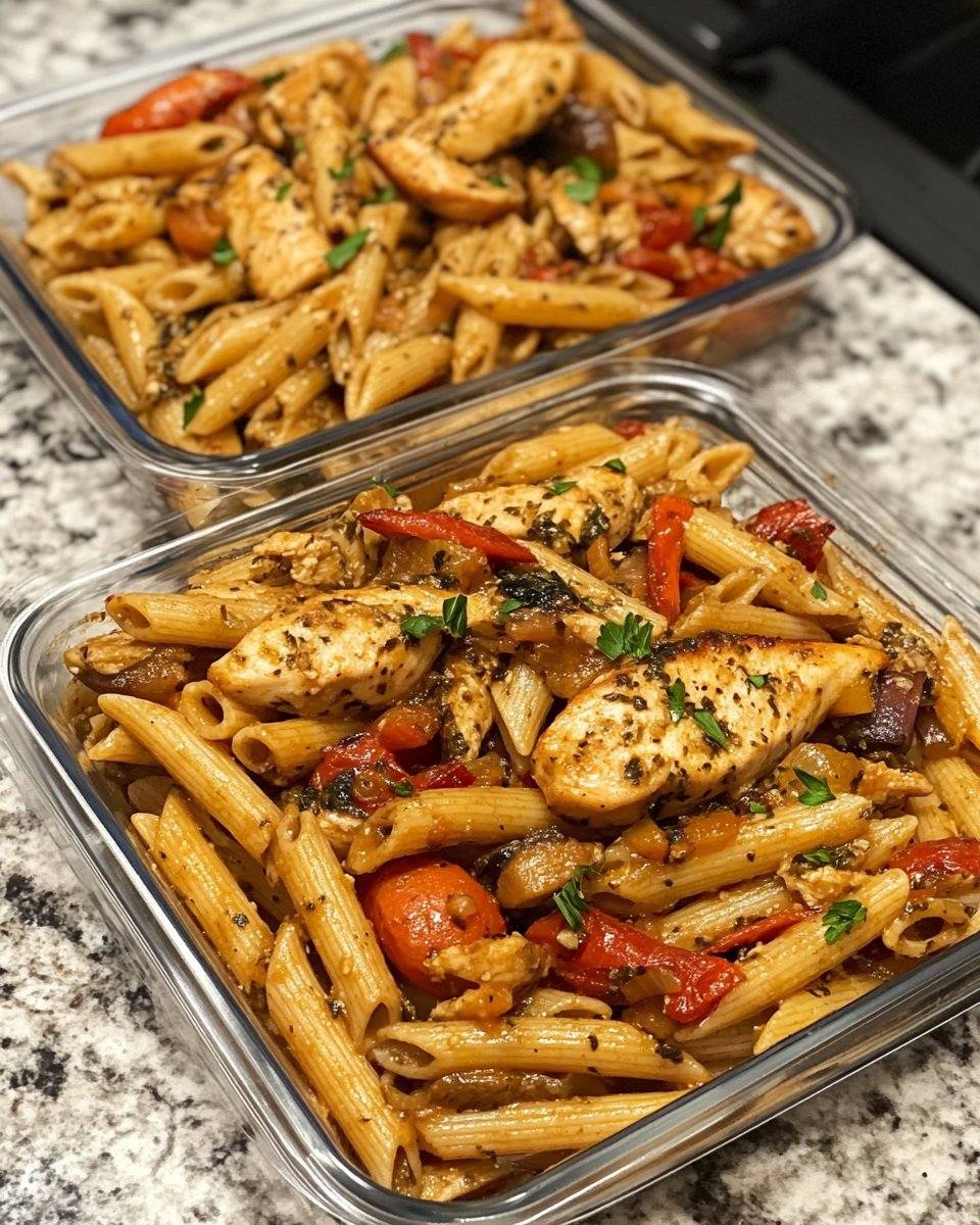 Roasted Vegetable Penne with Herbed Chicken 1