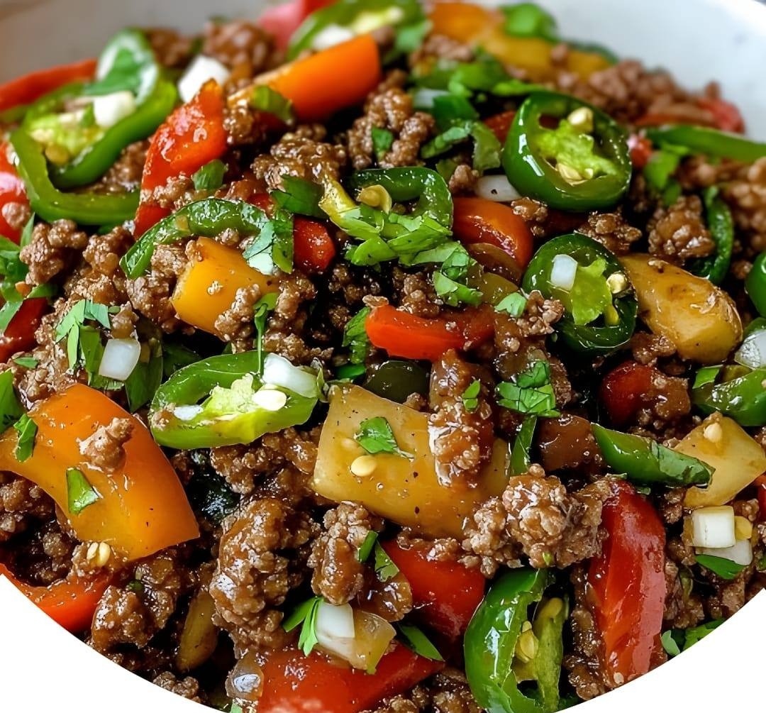 Spicy Jalapeño Popper Mediterranean Ground Beef Stir-Fry 1