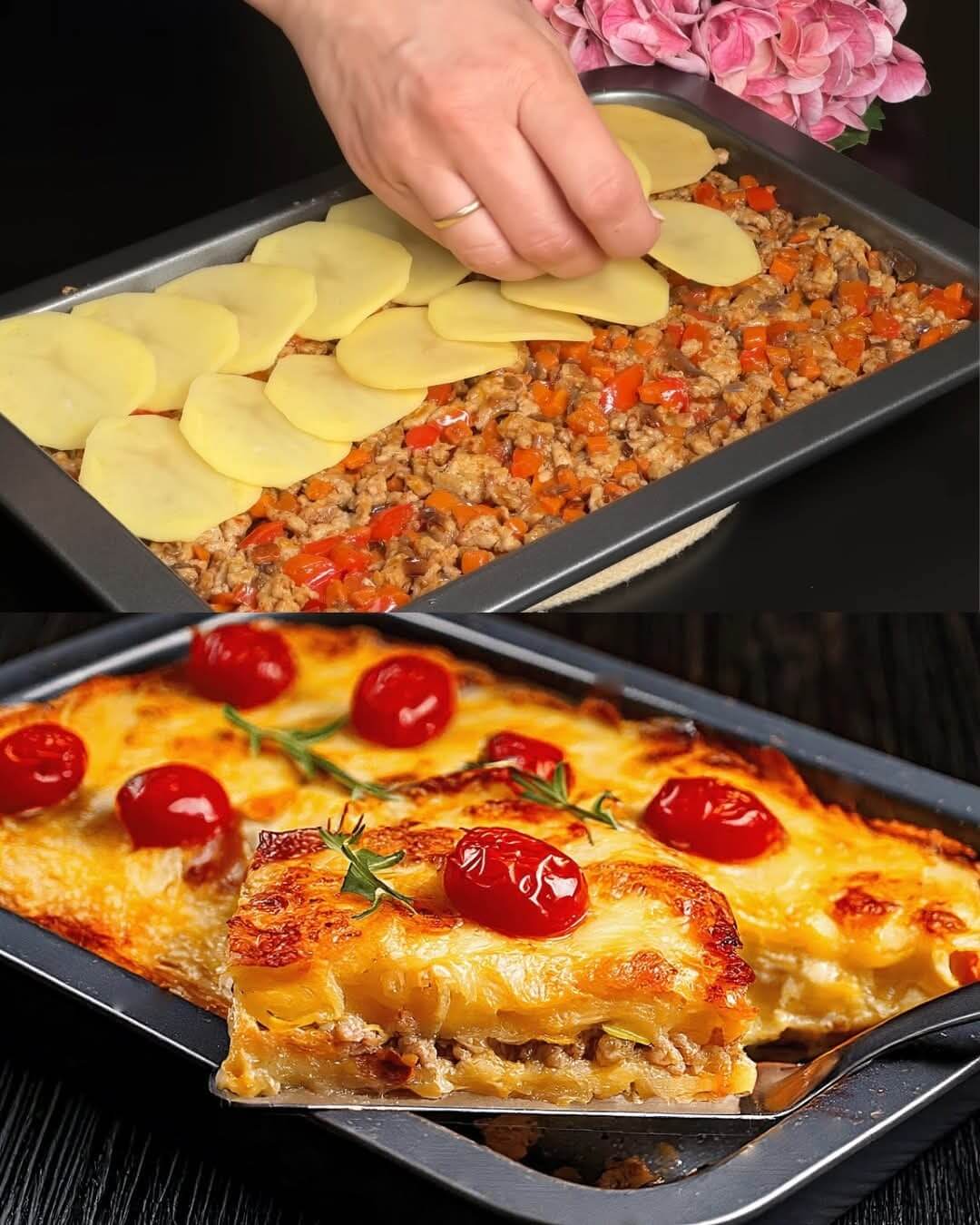 Cheesy Potato and Meat Bake  1