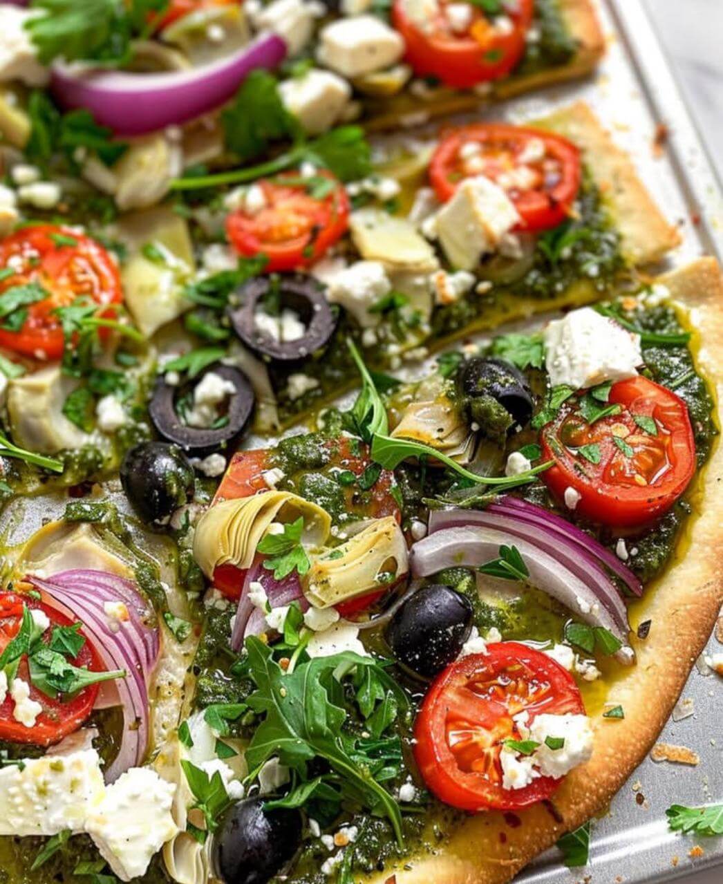 Mediterranean Veggie Flatbread 1