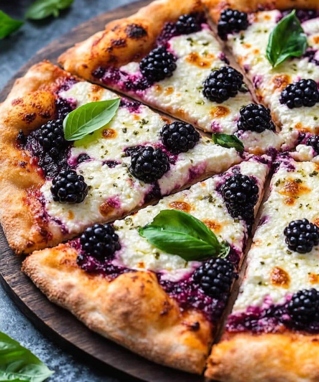 Blackberry Basil Ricotta Pizza 1