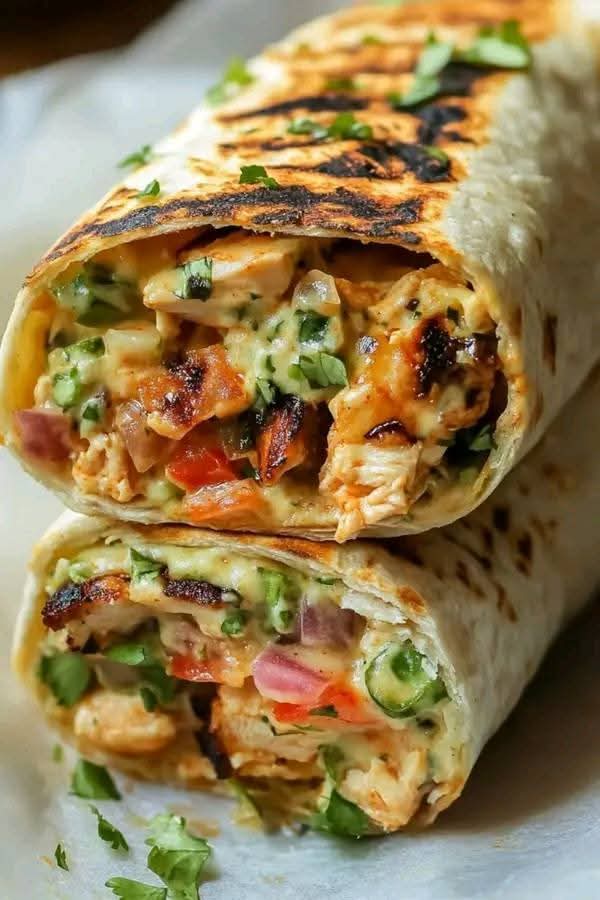 Grilled Chicken Wrap with Creamy Veggies 1