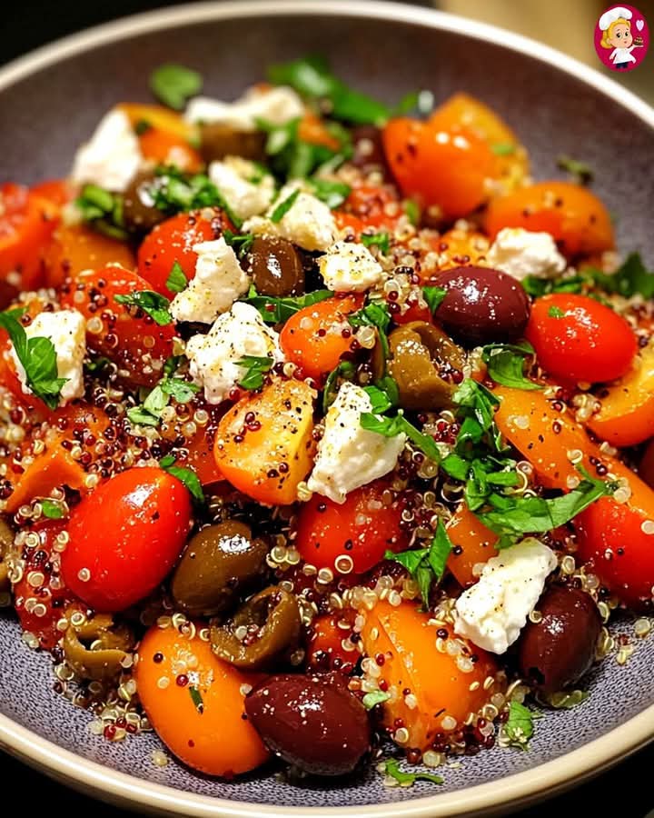 Mediterranean Quinoa Salad with Roasted Red Peppers and Olives 1