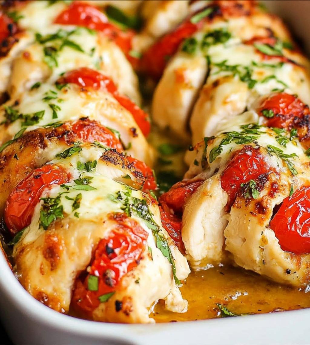 Mediterranean Tomato and Mozzarella Hasselback Chicken 1