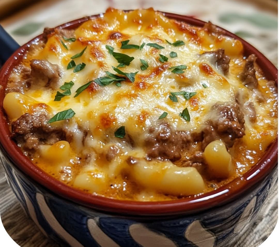 Cheesy Beefy Baked Macaroni Casserole 1