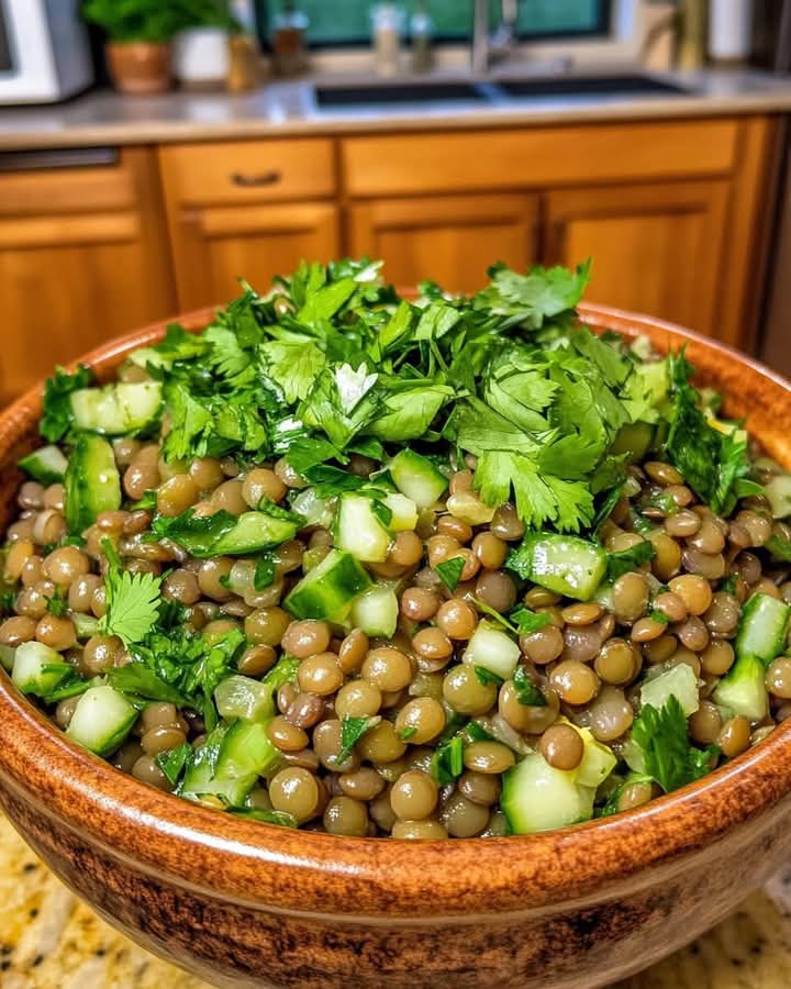 Mediterranean Green Lentil Salad 1