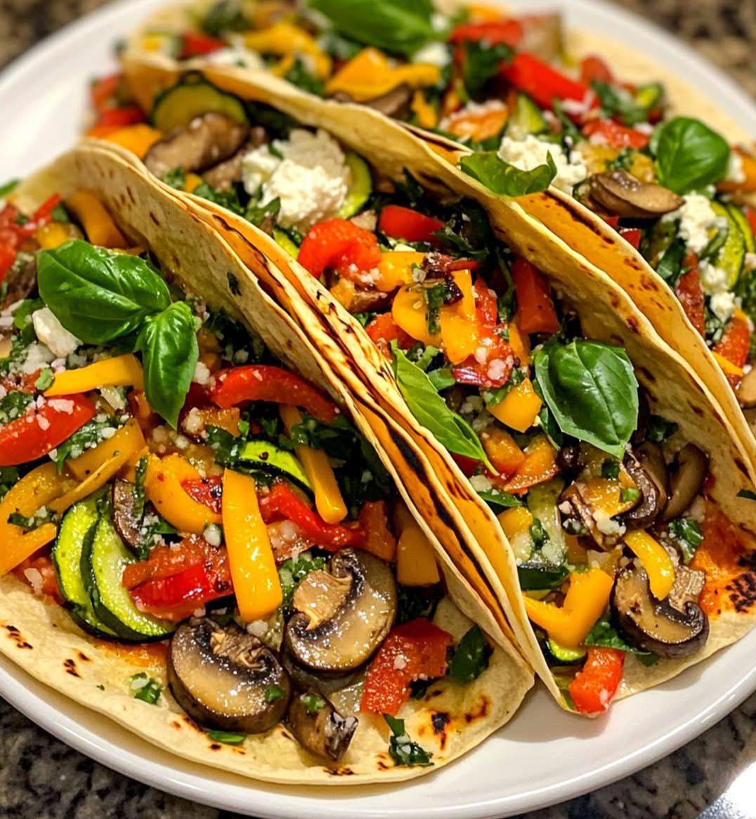 Grilled Veggie Tacos with Basil & Feta 1
