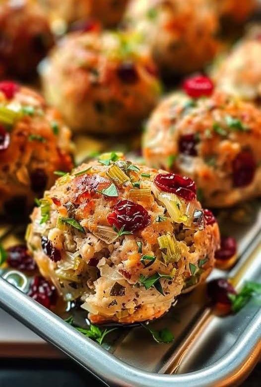 Cranberry and Turkey Stuffing Balls 1
