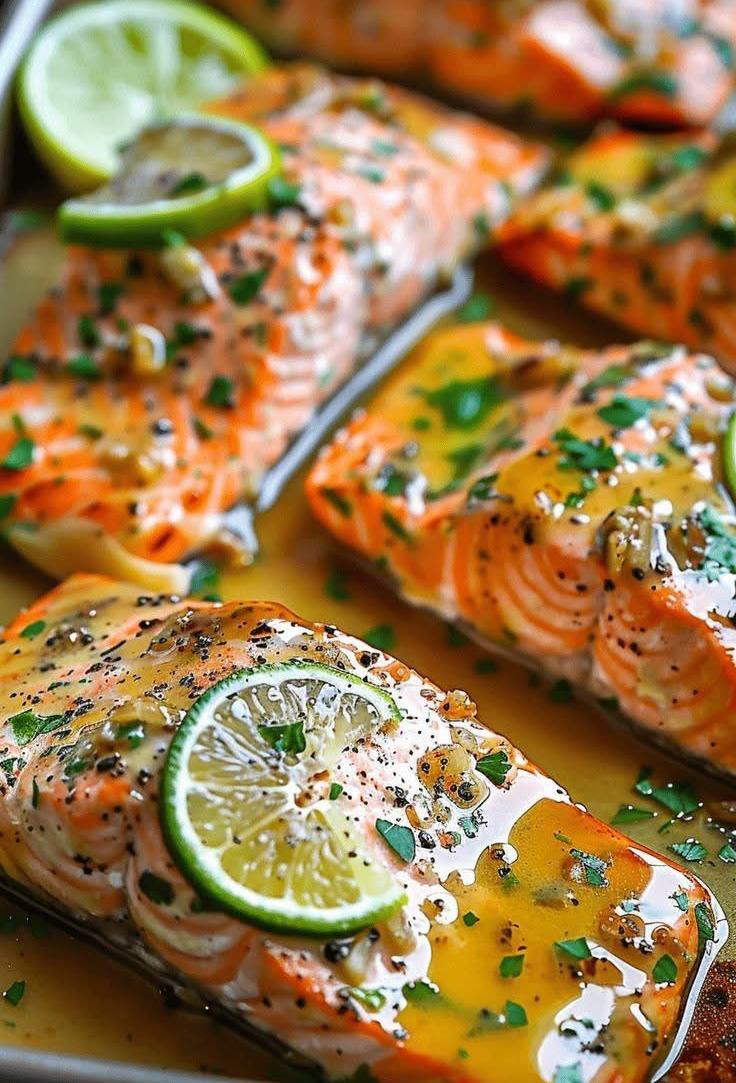 Honey Lime Garlic Butter Baked Salmon 1