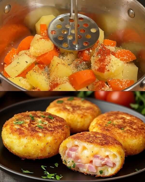 Cheese Stuffed Potato and Carrot Patties with Beef 1