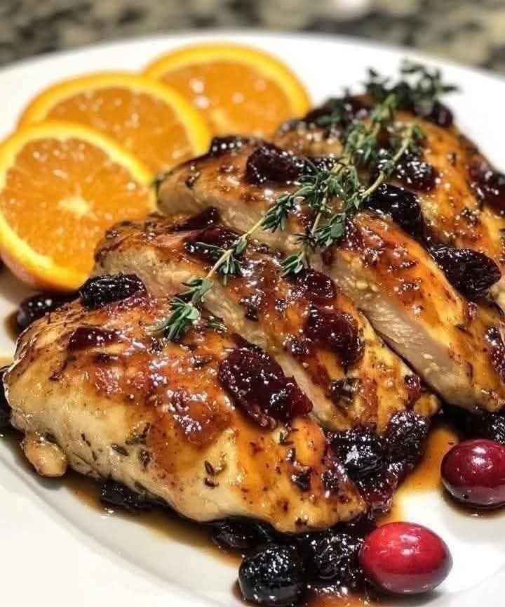 Glazed Orange Cranberry Roasted Chicken 1