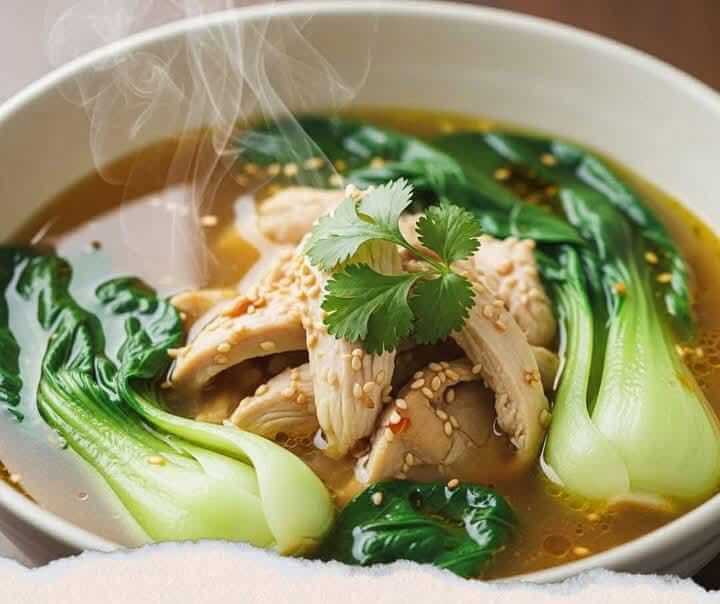 Mediterranean Chinese Chicken Soup With Bok Choy 1