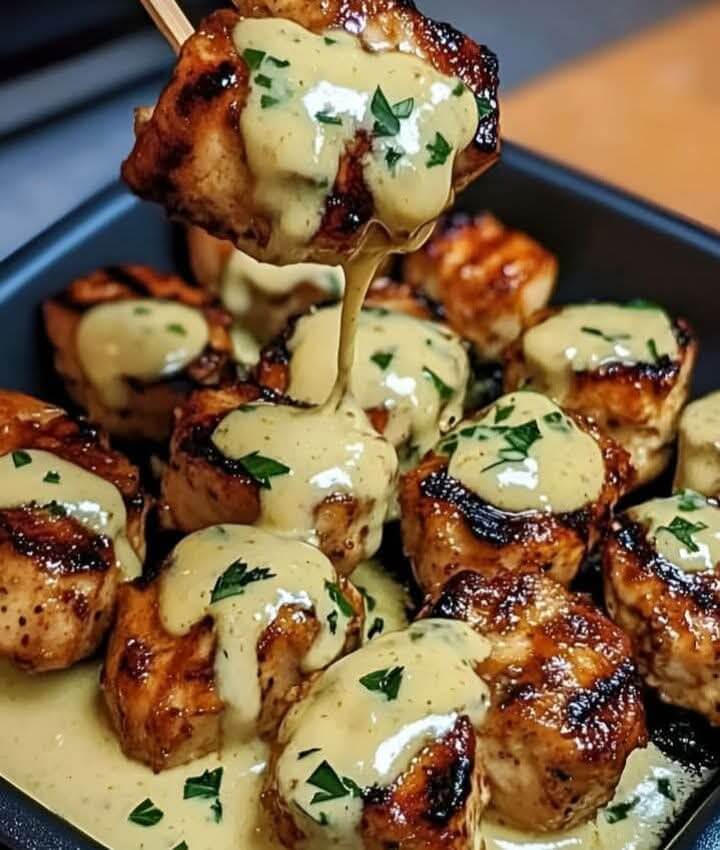 Mediterranean Grilled Chicken Bites With Garlic Yogurt Sauce 1