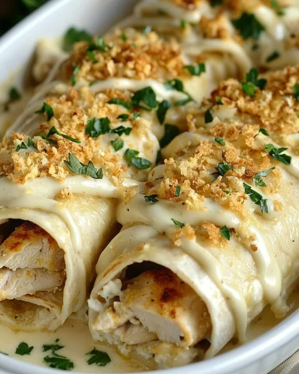 Mediterranean Parmesan Chicken Alfredo Wraps 1