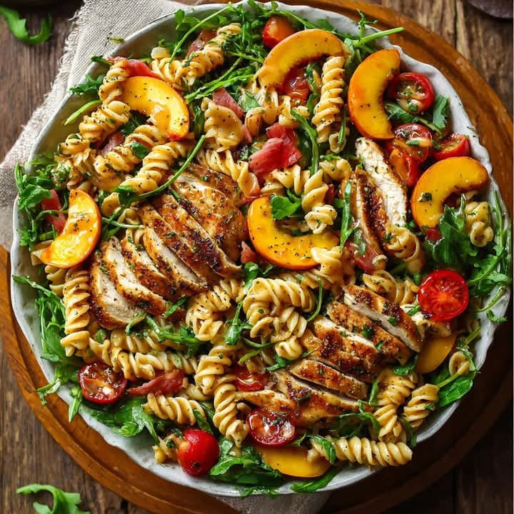 Grilled Chicken Peach Pasta Salad 1