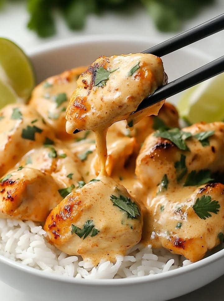 Velvety Coconut Lime Chicken Over Fluffy Rice 1
