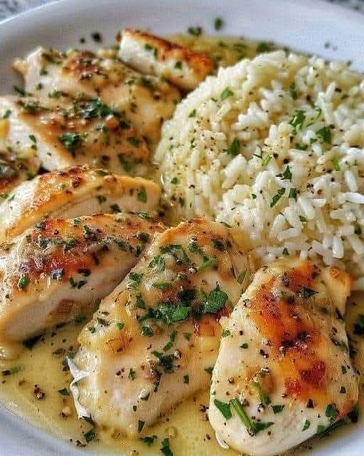 Mediterranean Chicken Scampi with Garlic Parmesan Rice 1