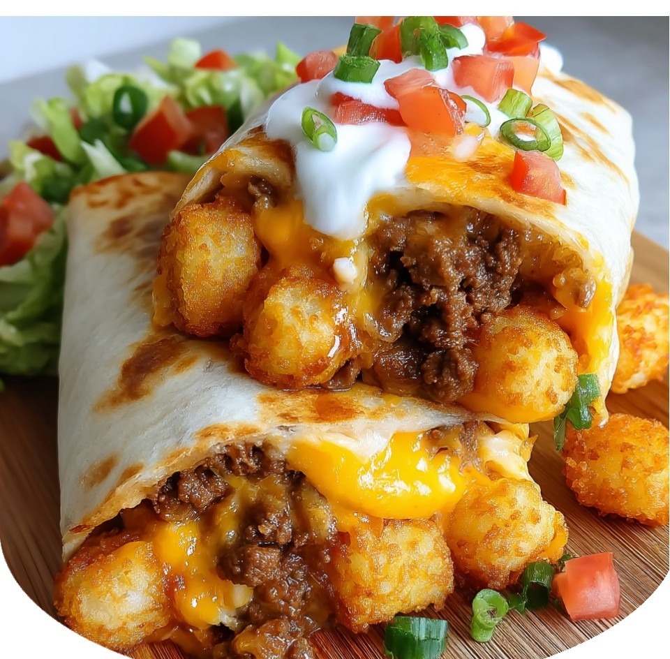 Air Fryer Cheesy Potato Beef Burritos 1