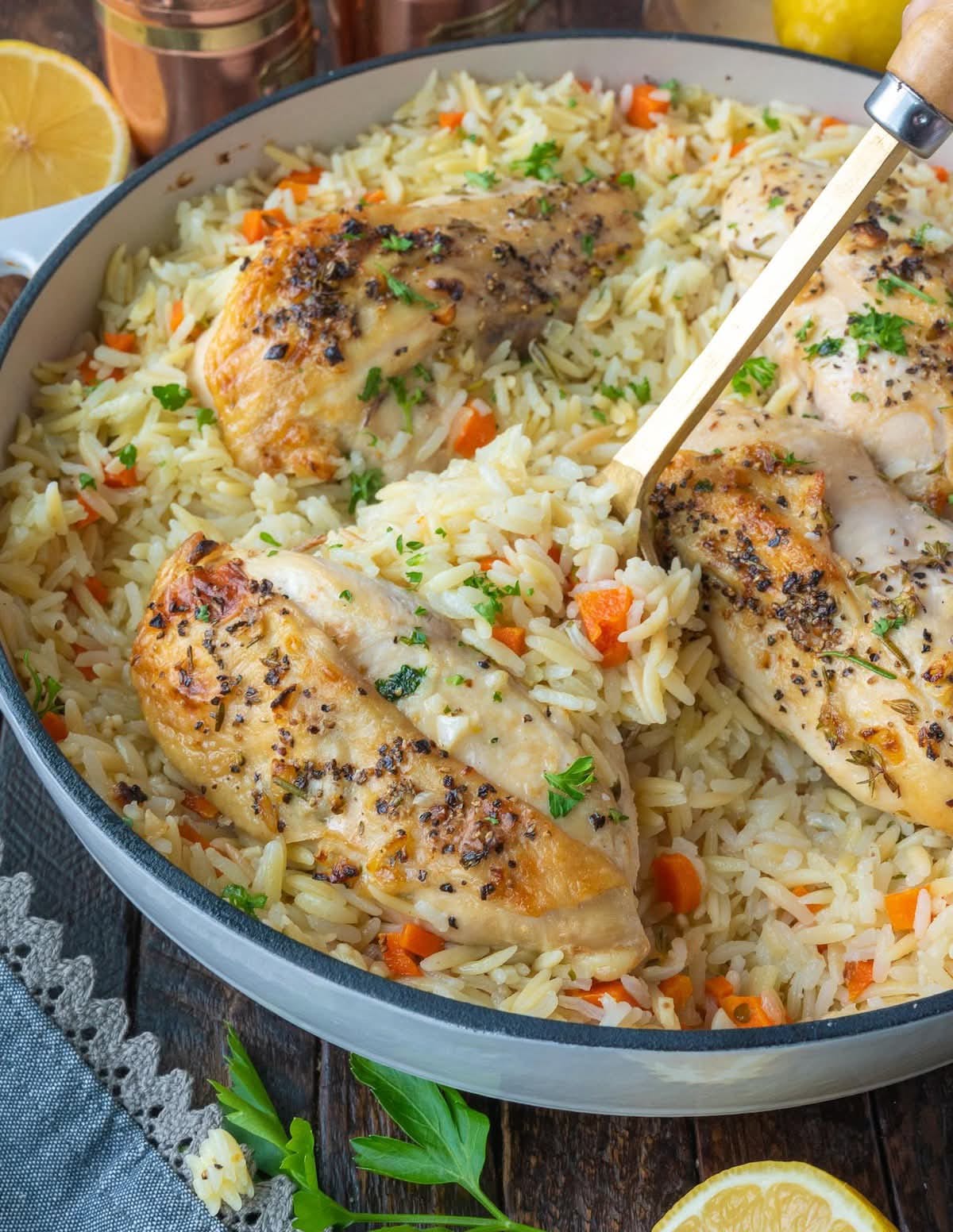 Mediterranean Lemon Herb Chicken and Rice Pilaf 1