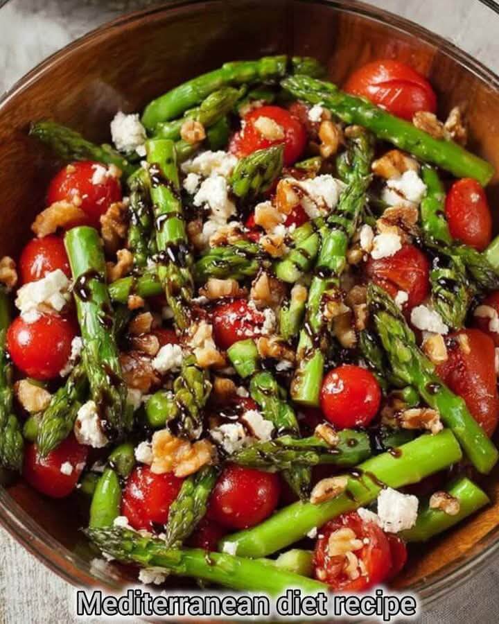 Mediterranean Asparagus, Tomato & Feta Salad with Balsamic Vinaigrette 1
