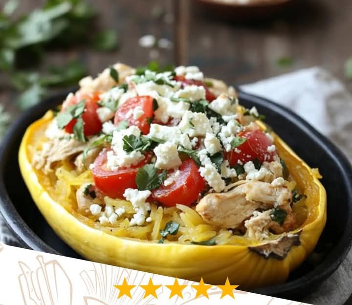 Mediterranean Chicken-Stuffed Spaghetti Squash 1