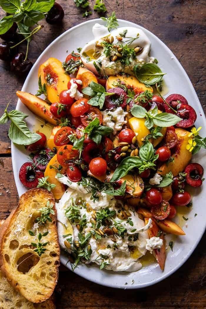 Mediterranean Tomato Peach and Burrata Salad 1