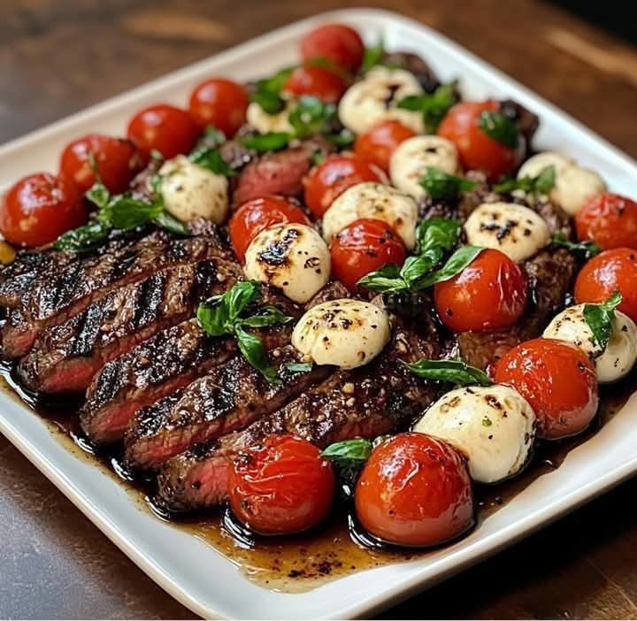 Mediterranean Balsamic Caprese Grilled Flank Steak 1