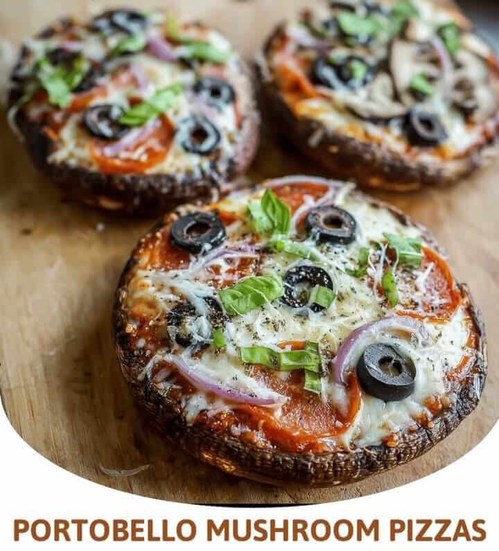Mediterranean-style twist on your Portobello Mushroom Pizzas 1