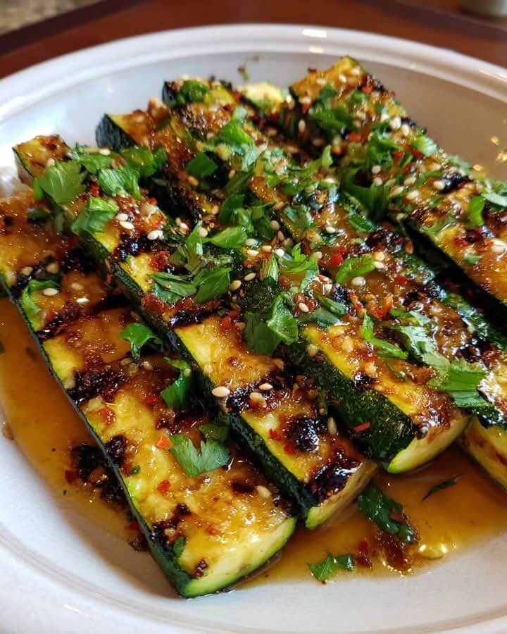 Grilled Zucchini with Spicy Asian Sauce 1