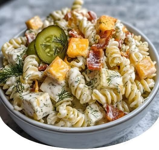 Mediterranean Pickle Pasta Salad with Feta & Herbs 1