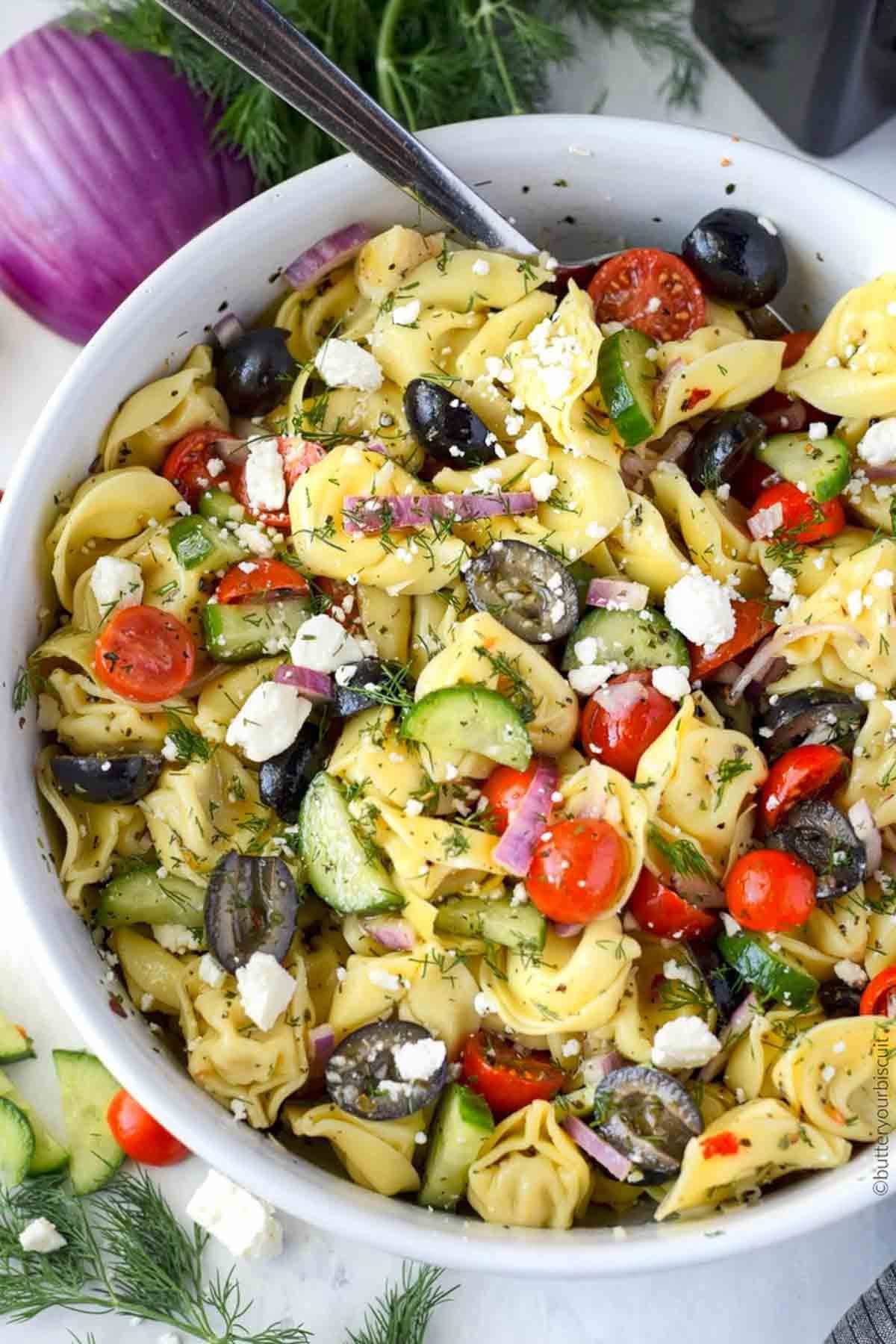 Greek Tortellini Pasta Salad 1