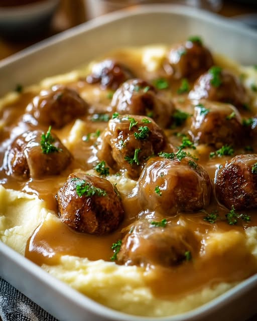 Air Fryer Meatballs and Mashed Potatoes Casserole 1