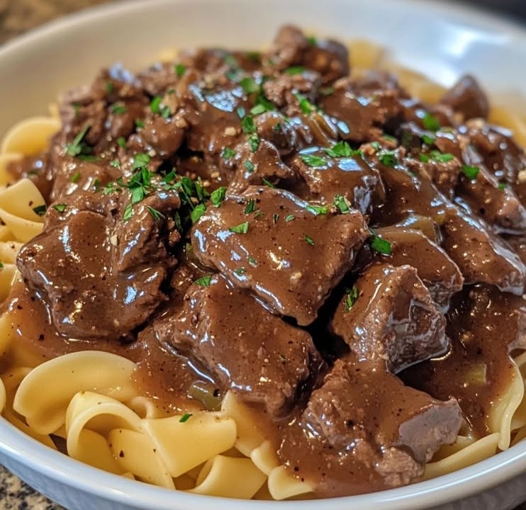 Air Fryer Beef Tips & Noodles 1