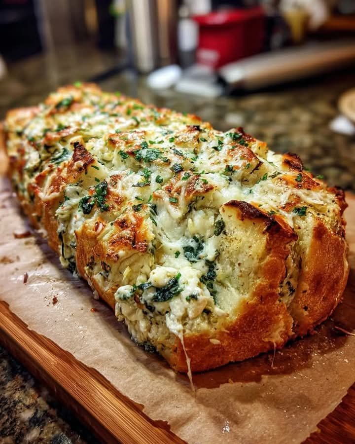 Mediterranean Spinach Artichoke Dip Pull-Apart Bread 1