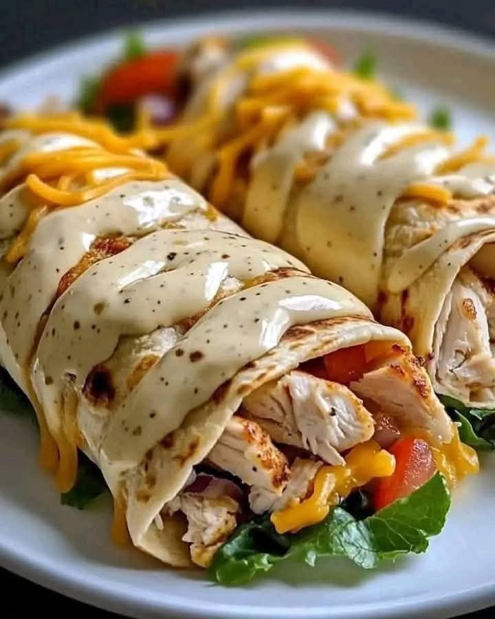 Mediterranean Creamy Chicken Tortilla Wraps 1