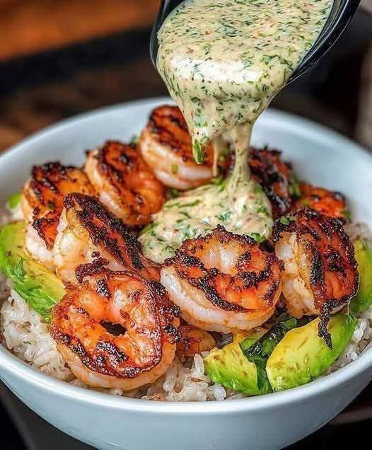 Mediterranean Shrimp & Avocado Rice Bowls with Lemon-Herb Tahini Sauce 1