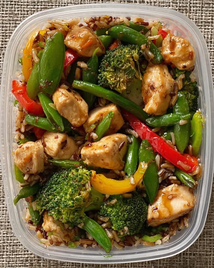 Mediterranean Tasty Chicken Stir Fry Meal with Rainbow Veggies 1