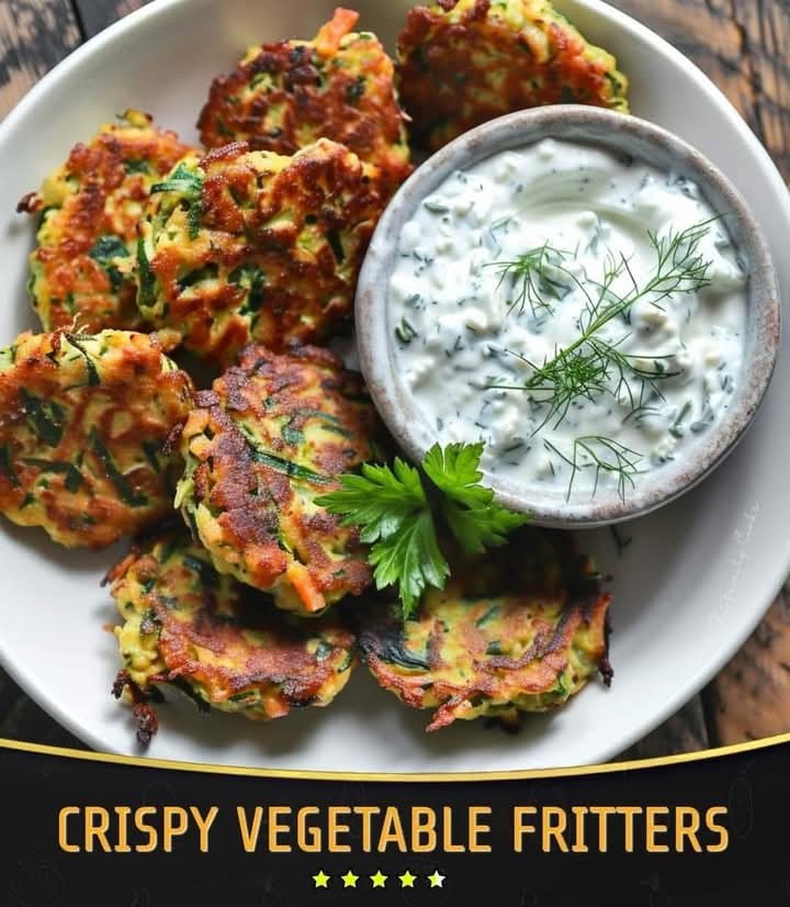 Crispy Vegetable Fritters with Creamy Garlic Tzatziki 1