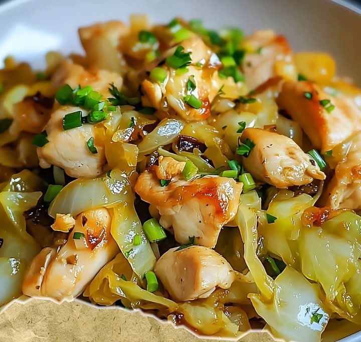 Mediterranean Sautéed Garlic Cabbage with Tender Chicken 1