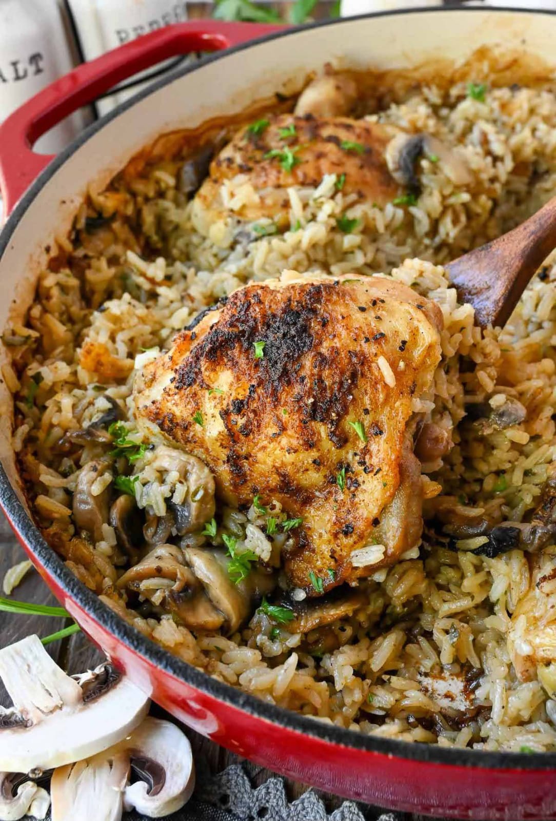 Mediterranean One Pot Mushroom Chicken and Rice 1