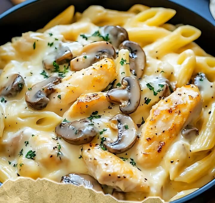 Mediterranean Chicken & Mushroom Pasta in Creamy Herb Sauce 1