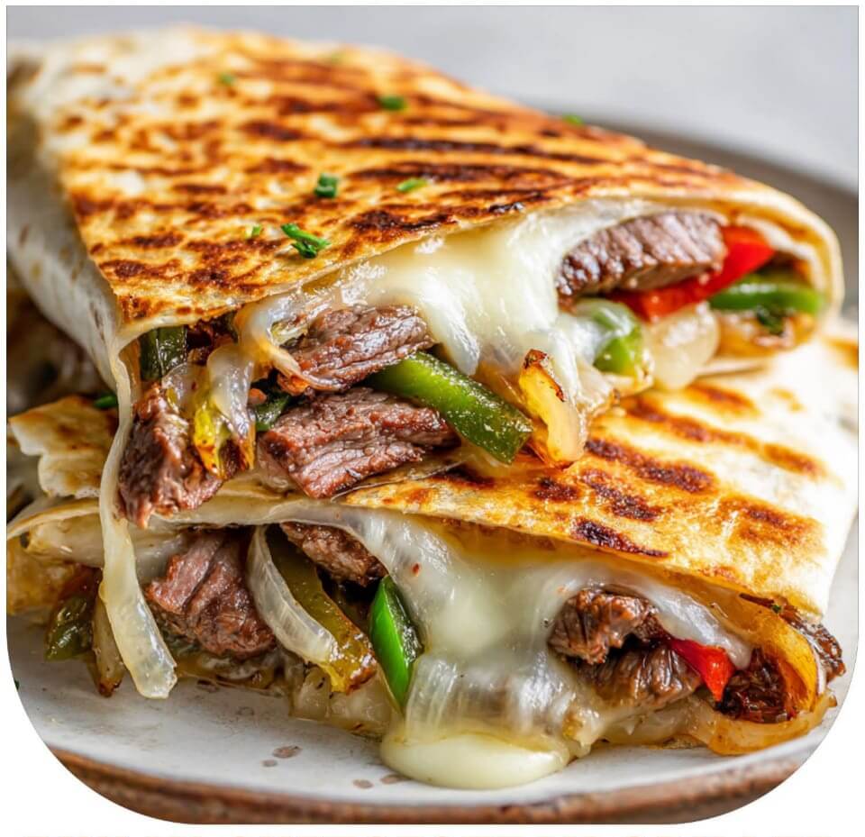 Mediterranean Philly Cheesesteak Quesadilla 1