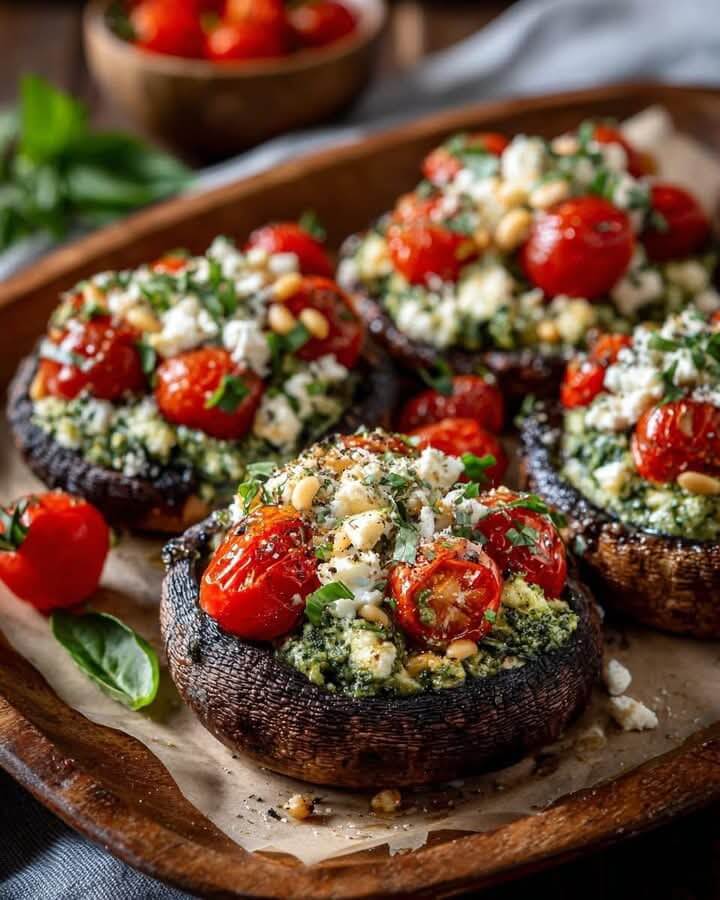 Mediterranean Stuffed Portobello Mushrooms 1