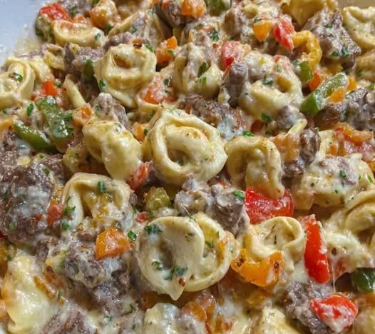 Cheesy Philly Steak Tortellini Skillet 1