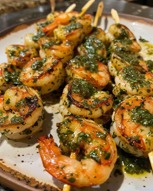 Mediterranean Grilled Chimichurri Shrimp Skewers 4