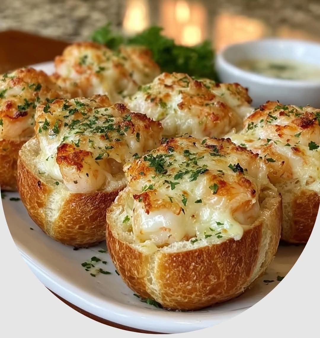 Mediterranean Crabby Shrimp-Stuffed Garlic Bread Bombs 1